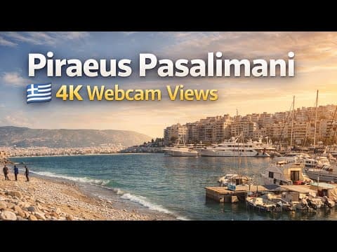 4K Piraeus Pasalimani Athens Greece 🇬🇷 Yachts, Bazaar and Sea Webcam Views