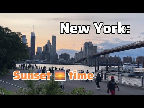 [NYC 2025] New York Sunset Panoramic View - Brooklyn Heights Ferry Terminal
