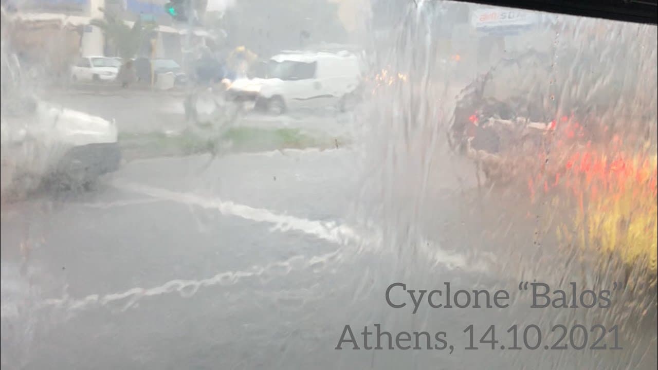 Cyclone “Balos” hits Athens, Greece