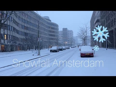 Snowfall in Amsterdam 5 Jan 2026: Snowflakes ❄️ Painted the City in White