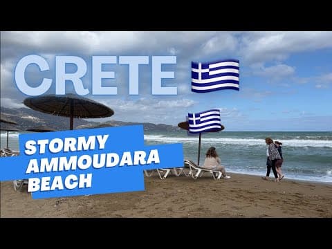 4K Crete - mid October - end of the Season 2024 // Ammoudara Beach Stormy